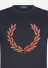 Fred Perry T-shirts  Flock laurel wreath t-shirt - navy 