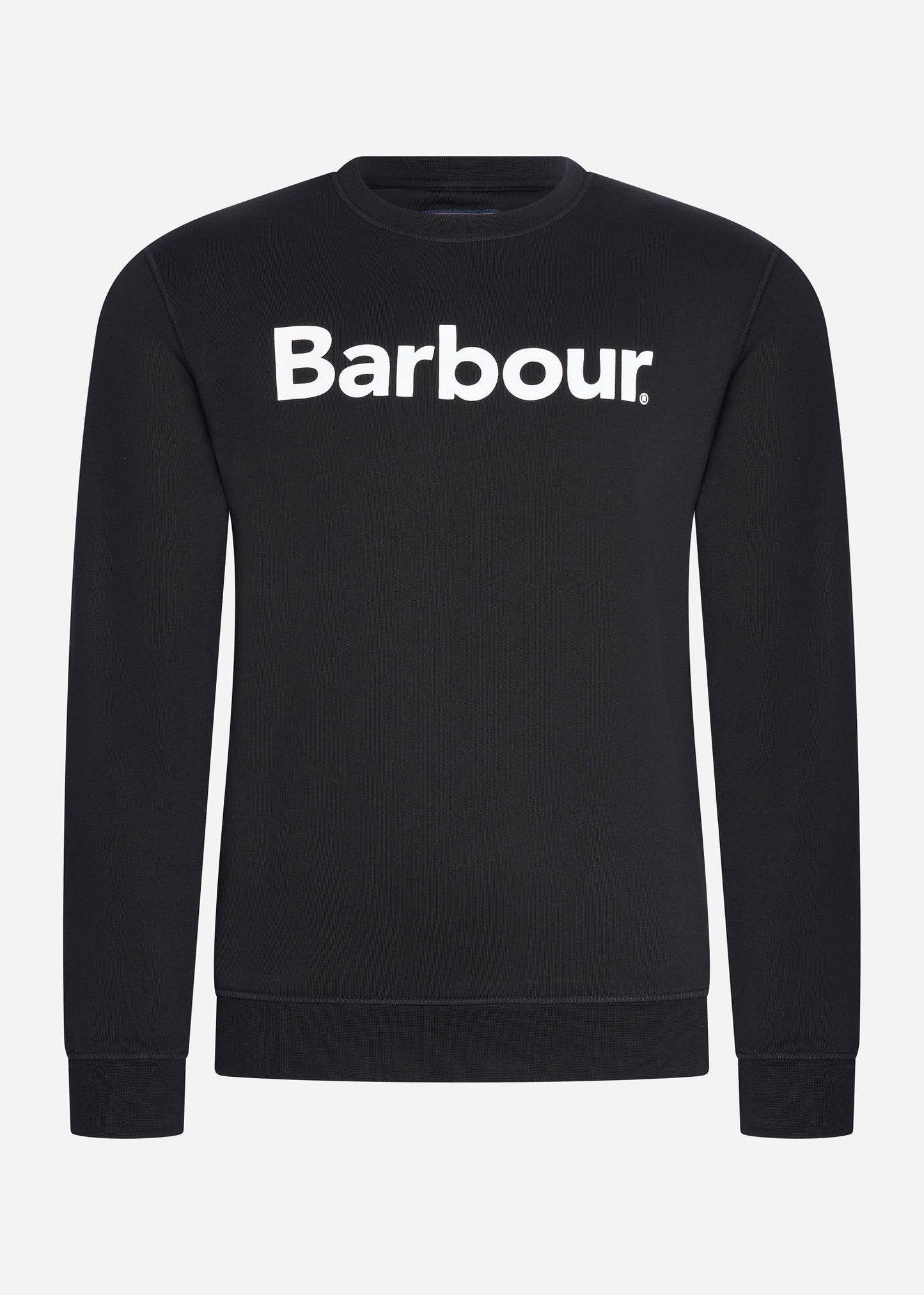 barbour logo crewneck sweater zwart