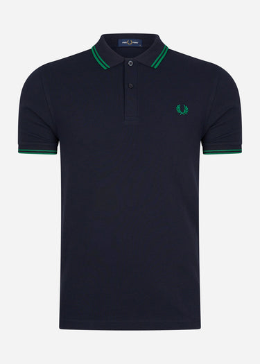 Fred Perry Polo's  Twin tipped fred perry shirt - navy fp green 