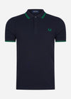 Fred Perry Polo's  Twin tipped fred perry shirt - navy fp green 