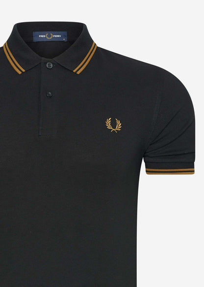 Fred Perry Polo's  Twin tipped polo - dark caramel black 