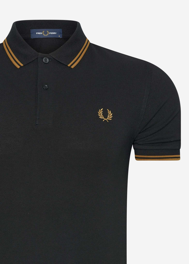 Fred Perry Polos  Twin tipped polo - dark caramel black 