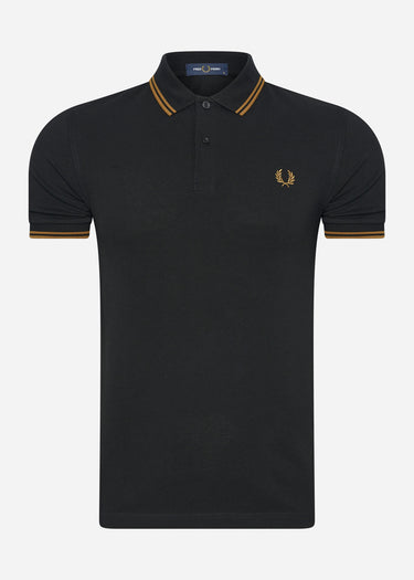 Fred Perry Polo's  Twin tipped polo - dark caramel black 