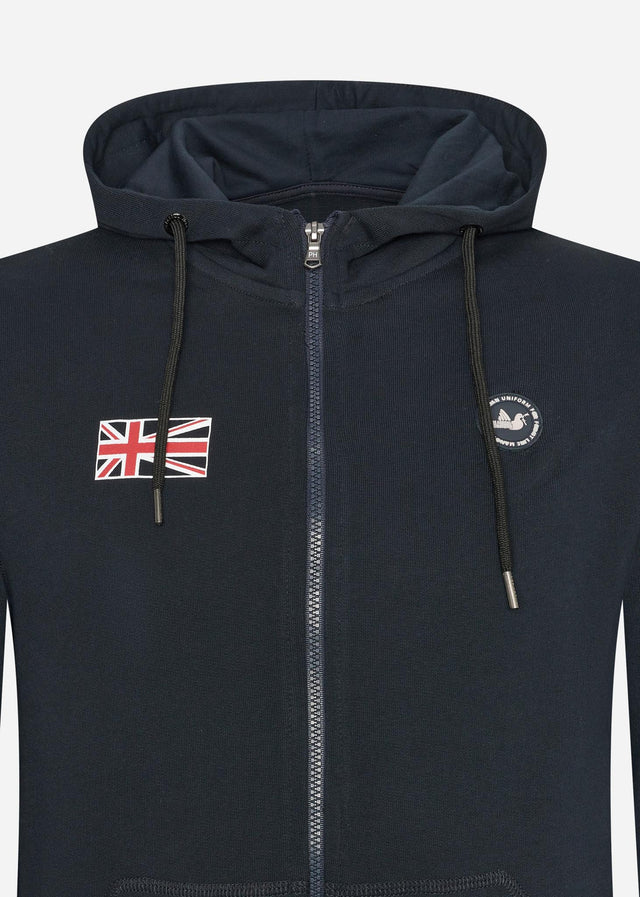 Peaceful Hooligan Cardigans  Flag zip hoodie - navy 