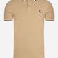 Twin tipped fred perry shirt - warm stone snow white black