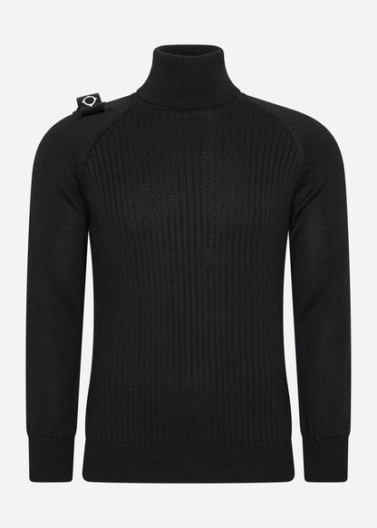 MA.Strum Truien  Roll neck knit - jet black 