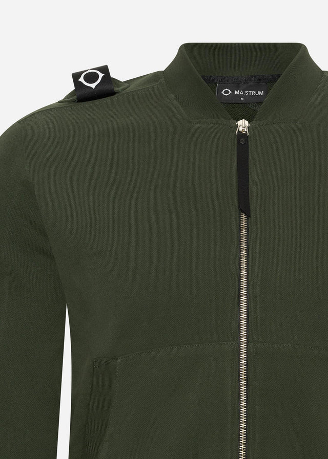 MA.Strum Cardigans  Full zip bomber sweat - oil slick 