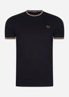 Fred Perry T-shirts  Twin tipped t-shirt - black 