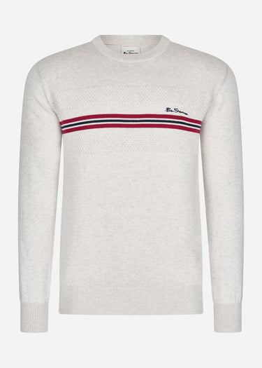 Ben Sherman Truien  Chest stripe crew - ivory 