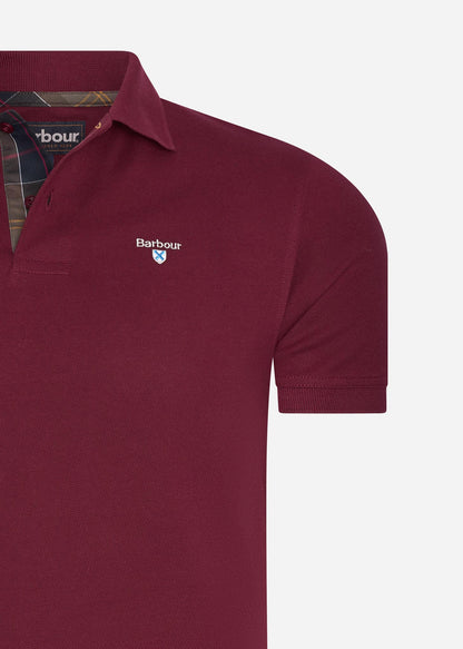 Barbour Polo's  Barbour tartan pique polo - ruby 