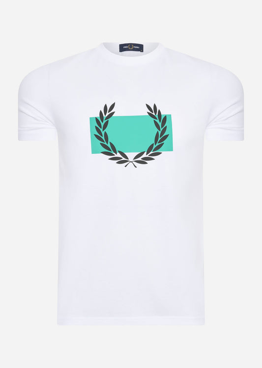 fred perry logo t-shirt wit groen zwart