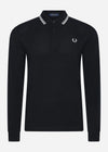 Fred Perry Longsleeve Polo's  Ls twin tipped polo shirt - black 