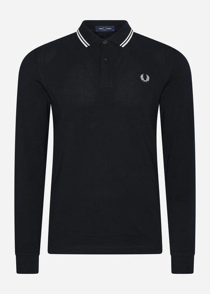 Fred Perry Longsleeve Polo's  Ls twin tipped polo shirt - black 