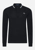 Fred Perry Longsleeve Polo's  Ls twin tipped polo shirt - black 