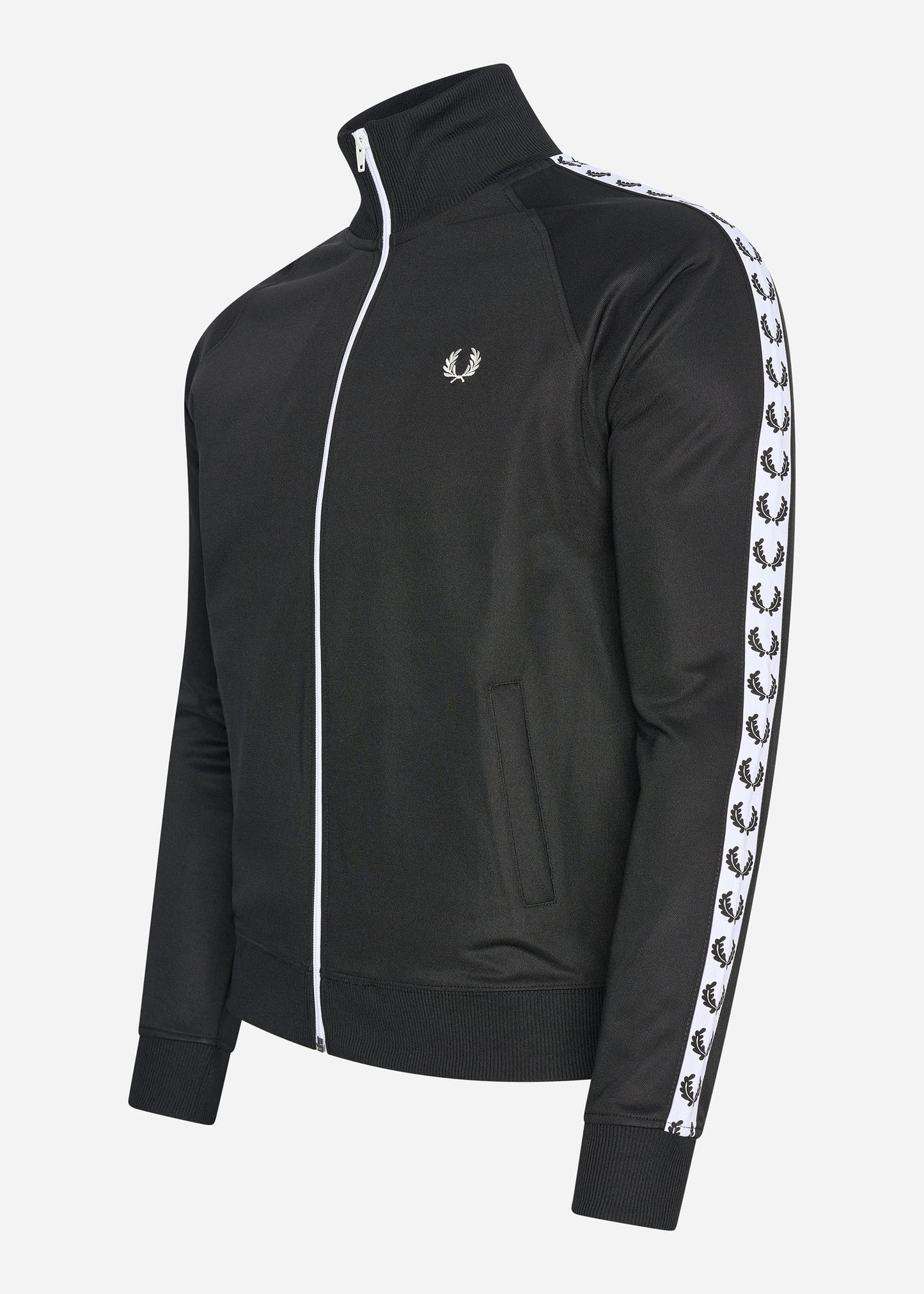 fred perry taped track jacket zwart vest