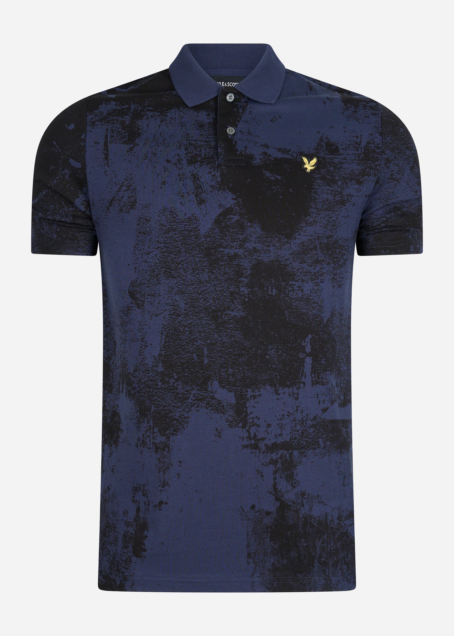 Erosion print polo shirt - navy