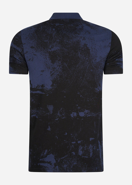 Lyle & Scott Polo's  Erosion print polo shirt - navy 