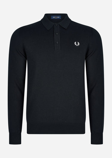 Fred Perry Longsleeve Polo's  Classic knitted shirt ls - black 