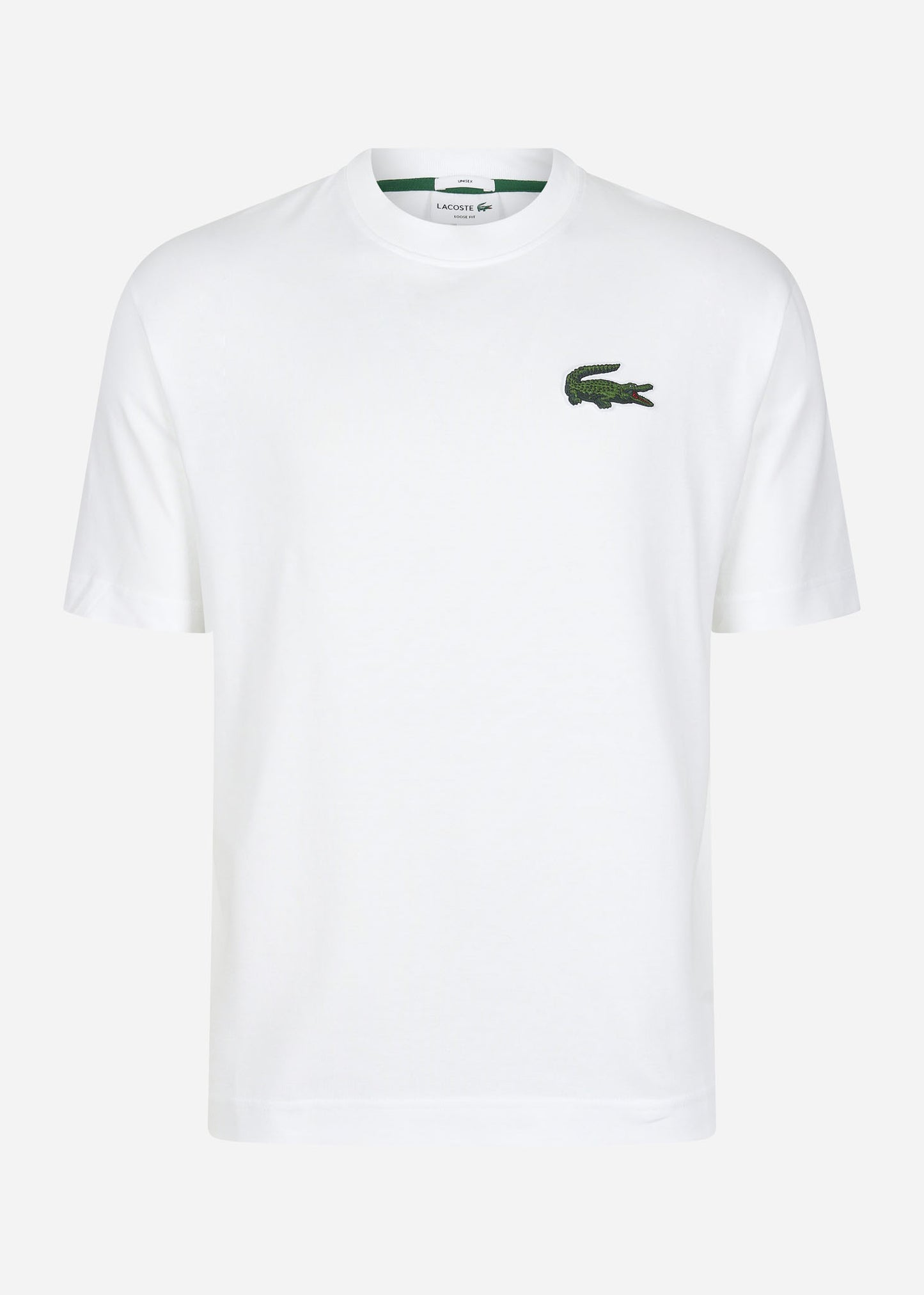 lacoste loose fit large logo t-shirt wit