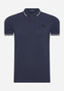 Fred Perry Polo's  Twin tipped polo - carbon blue snow white black 