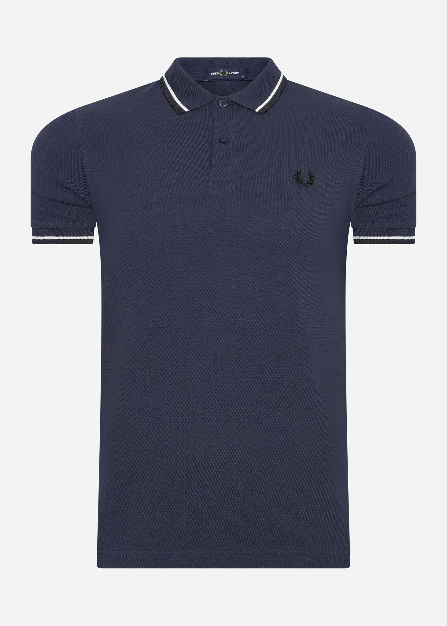 Fred Perry Polo's  Twin tipped polo - carbon blue snow white black 