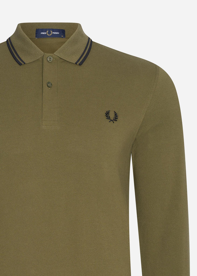 Fred Perry Long Sleeve Polos  LS twin tipped shirt - uniform green black 