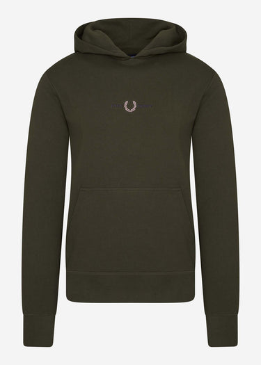 Fred Perry Hoodies  Embroidered hooded sweatshirt - hunting green 