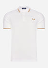 Fred Perry Polo's  Twin tipped fred perry shirt - snow white desert desert 