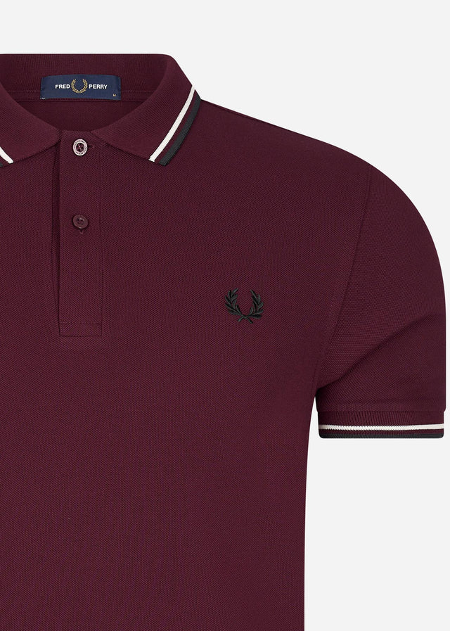 Fred Perry Polos  Twin tipped fred perry shirt - oxblood ecru black 