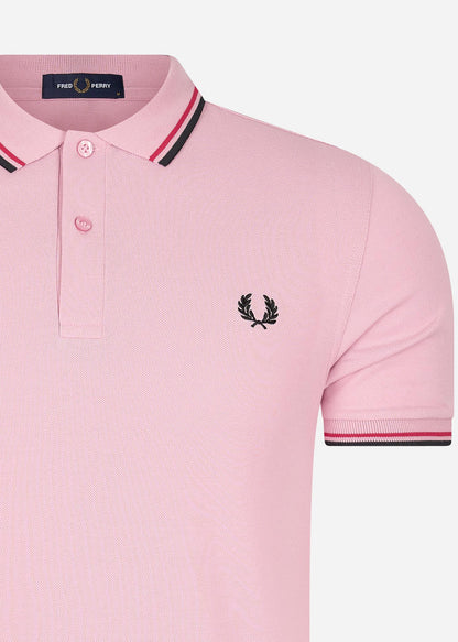 Fred Perry Polo's  Twin tipped fred perry shirt - chalky pink washed red black 