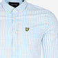 lyle and scott overhemd gingham light blue