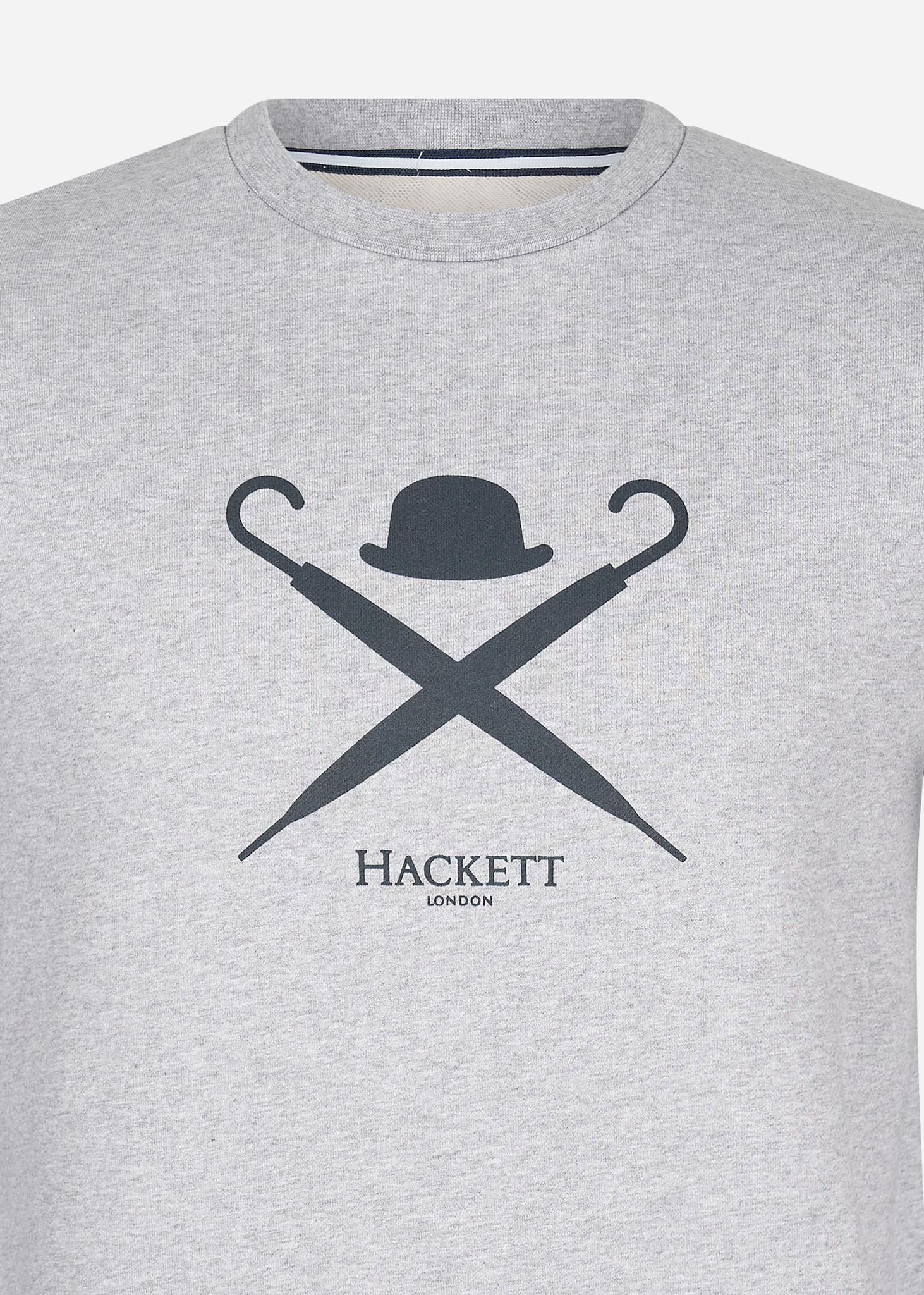logo sweatshirt trui hackett london light grey marl