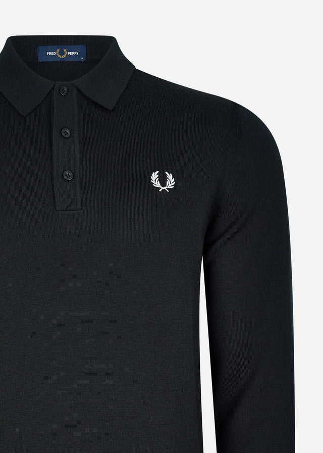 Fred Perry Long Sleeve Polos  Classic knitted shirt ls - black 