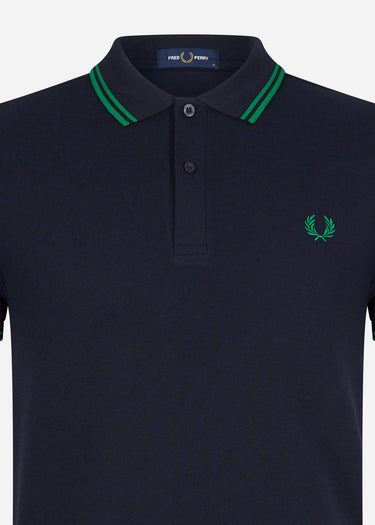Fred Perry Polo's  Twin tipped fred perry shirt - navy fp green 