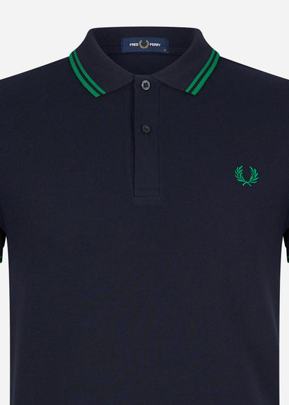 Fred Perry Polo's  Twin tipped fred perry shirt - navy fp green 