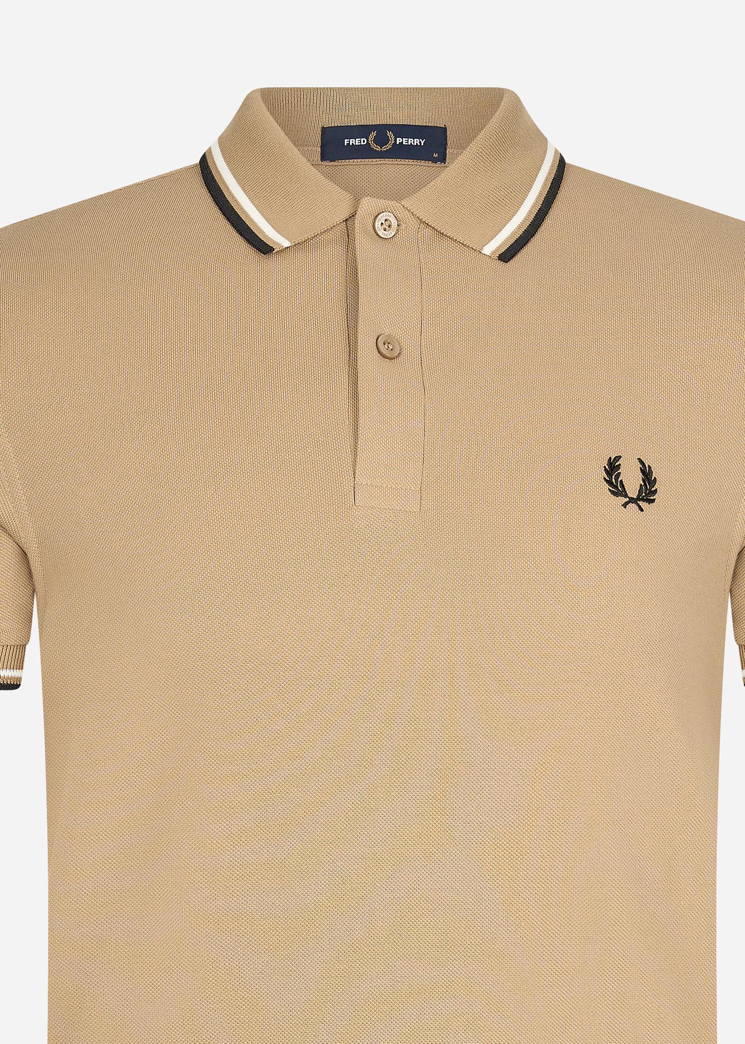 Fred Perry Polo's  Twin tipped fred perry shirt - warm stone snow white black 