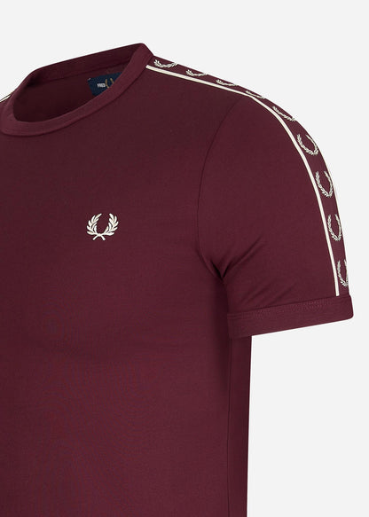 Fred Perry T-shirts  Contrast tape ringer t-shirt - oxblood 