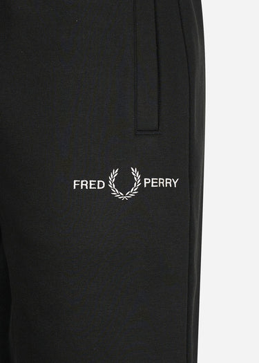 Fred Perry Korte Broeken  Embroidered sweat short - black 