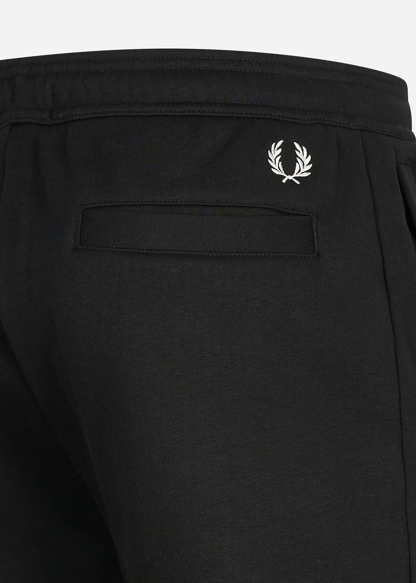 Embroidered sweat short - black