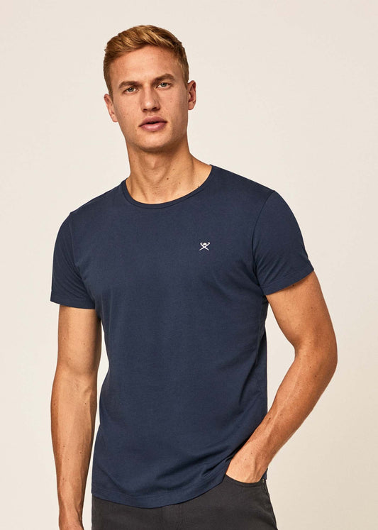 Hackett London T-shirts  Embroidered logo t-shirt - navy grey 
