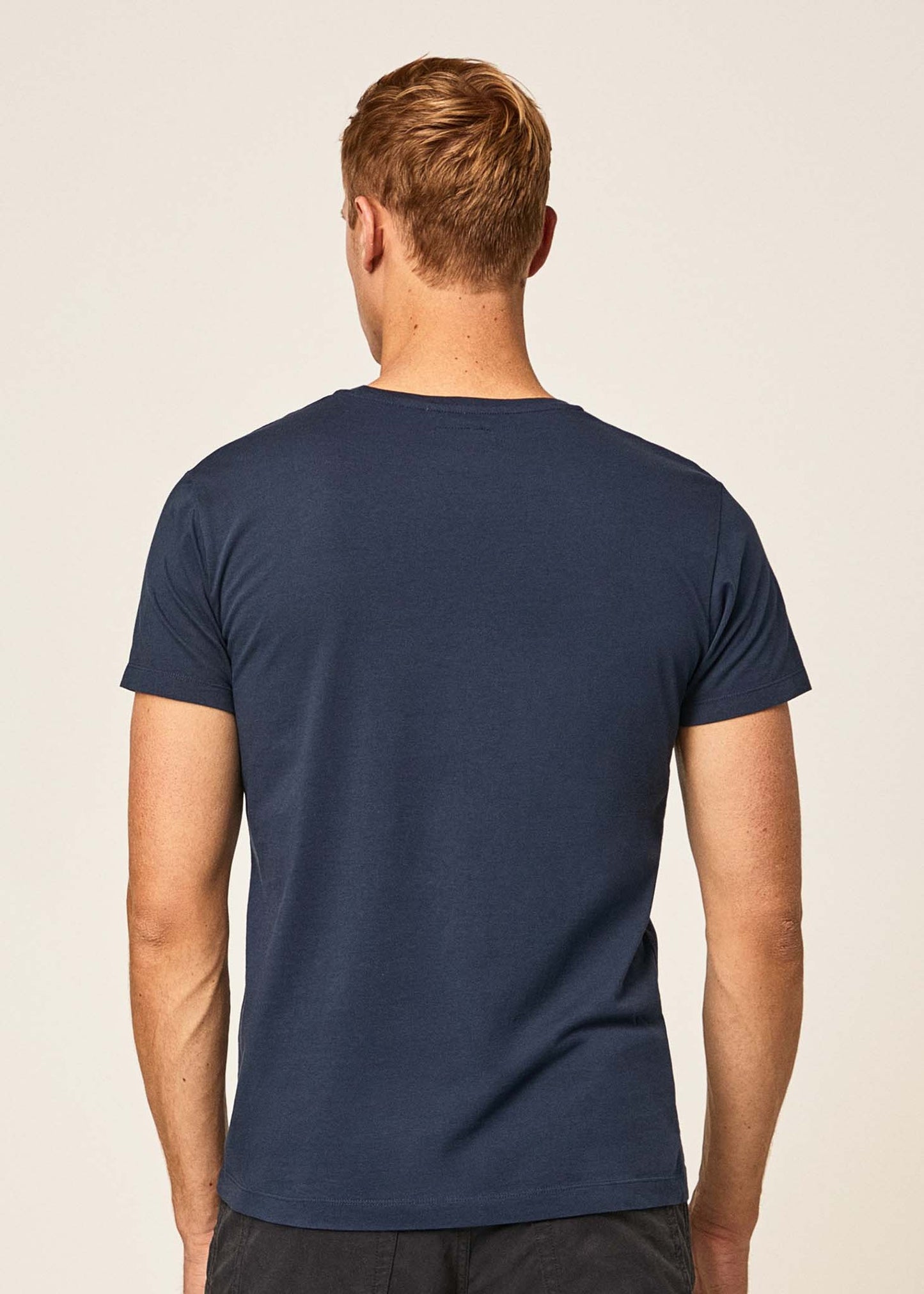 Embroidered logo t-shirt - navy grey