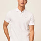 Cotton pique polo shirt - optic white