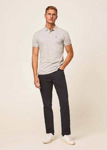 Hackett London Polo's  Cotton pique polo shirt - light grey marl 