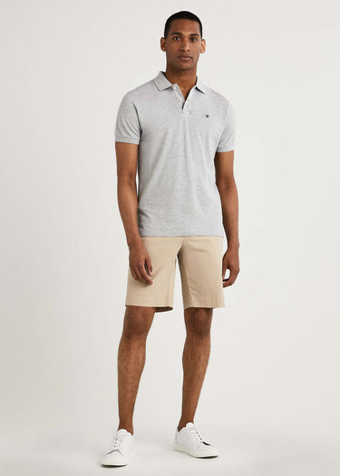 Hackett London Polo's  Cotton pique polo shirt - light grey marl 