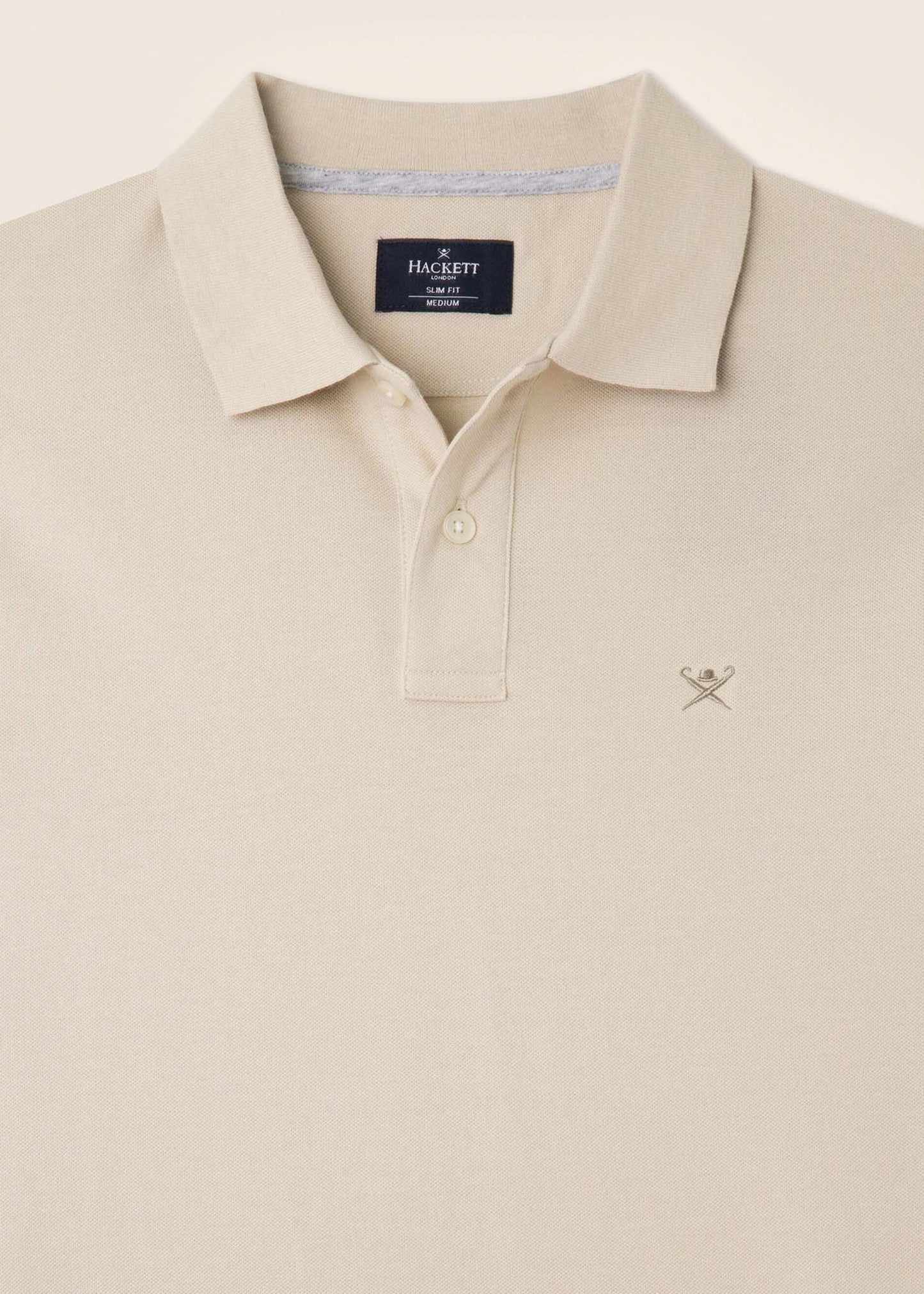 Cotton pique polo shirt - silver lining