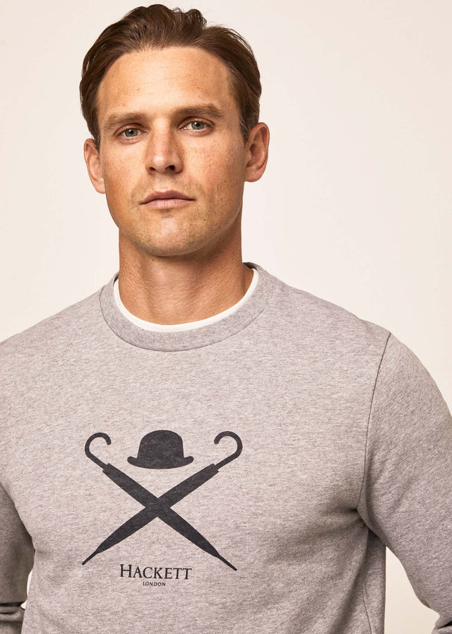 Hackett London Sweaters  Logo sweatshirt - light grey marl 