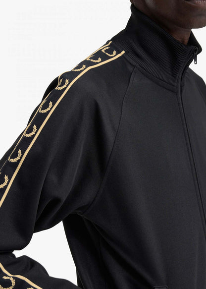 Fred Perry Vesten  Seasonal taped track jacket - black gold 