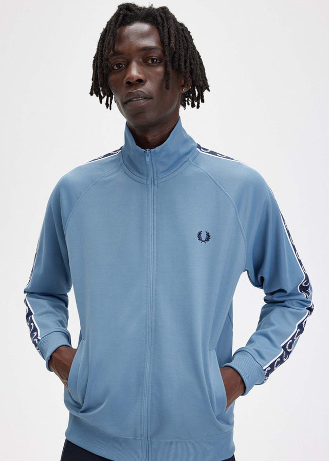 Fred Perry Cardigans  Contrast tape track jacket - ash blue navy 