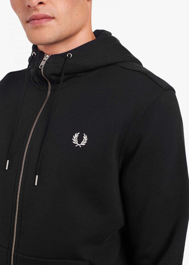 Fred Perry Cardigans  Hooded aw zip through sweatshirt - black 