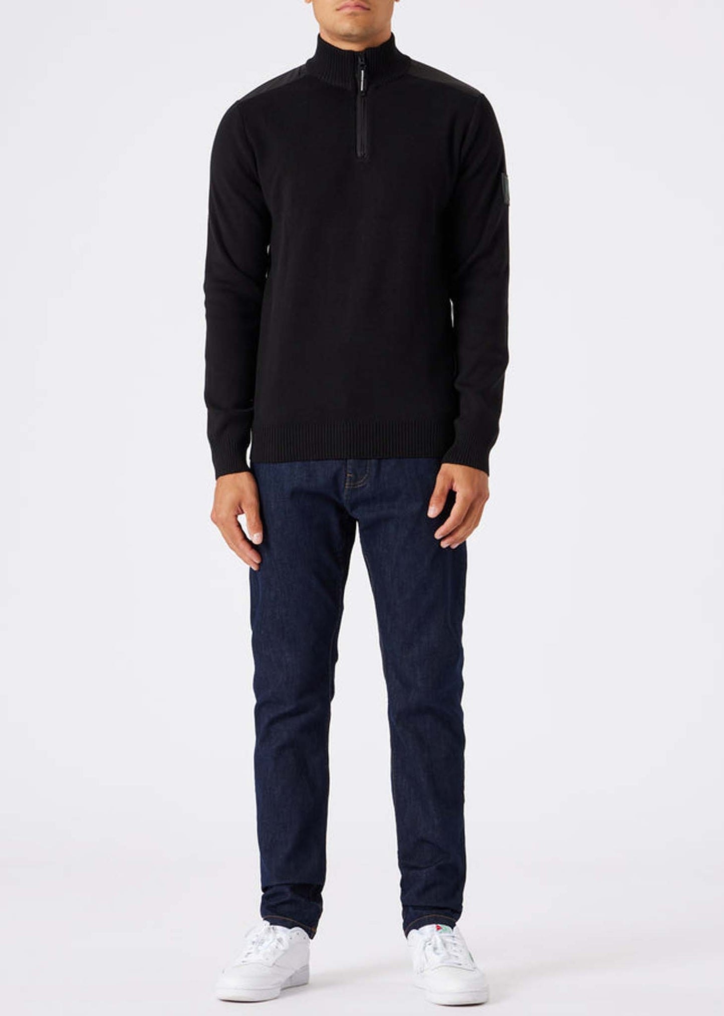 Weekend Offender quarter zip sweater trui black